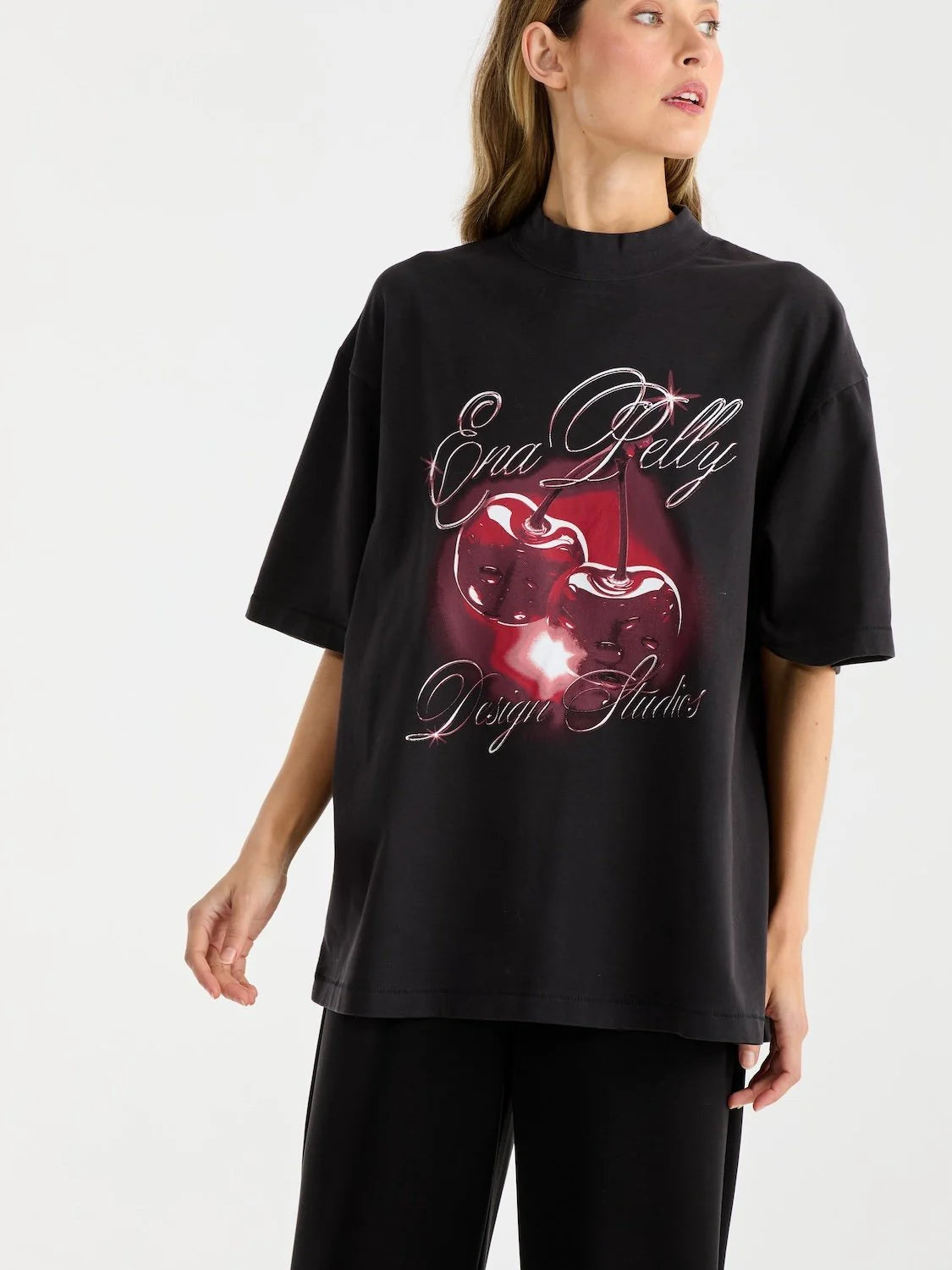 ENA PELLY // Chrome Cherry Tee VINTAGE BLACK