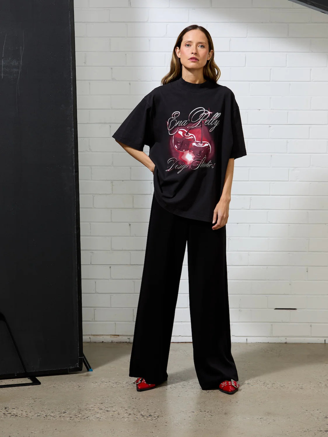 ENA PELLY // Chrome Cherry Tee VINTAGE BLACK