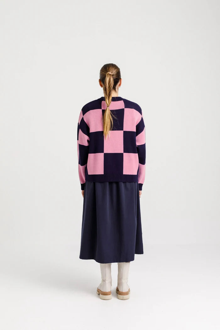 THING THING // Cleo Check It Jumper BALLET NAVY