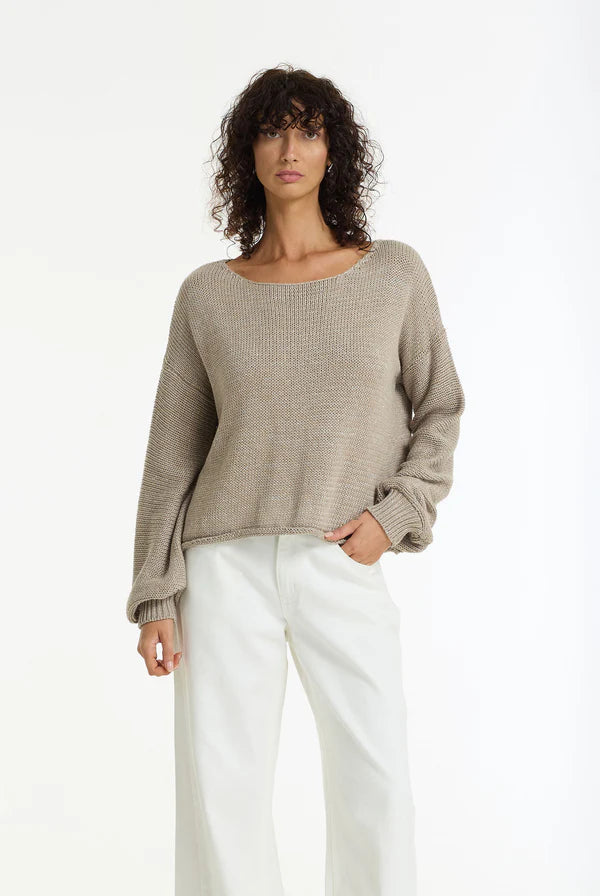 Close Sweater MOCHA/SILVER LUREX