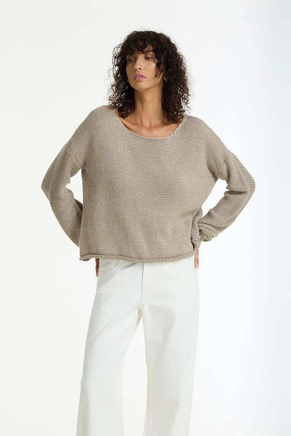 Close Sweater MOCHA/SILVER LUREX