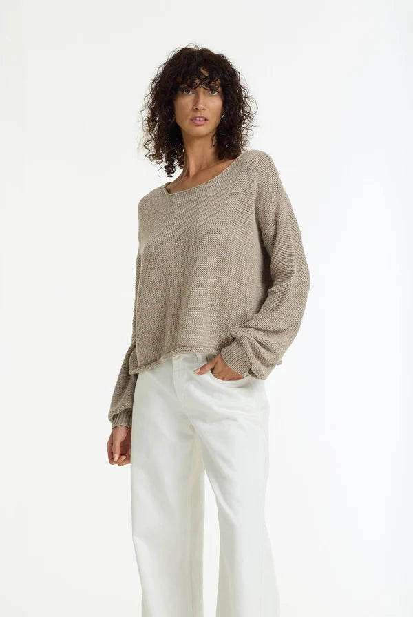 Close Sweater MOCHA/SILVER LUREX