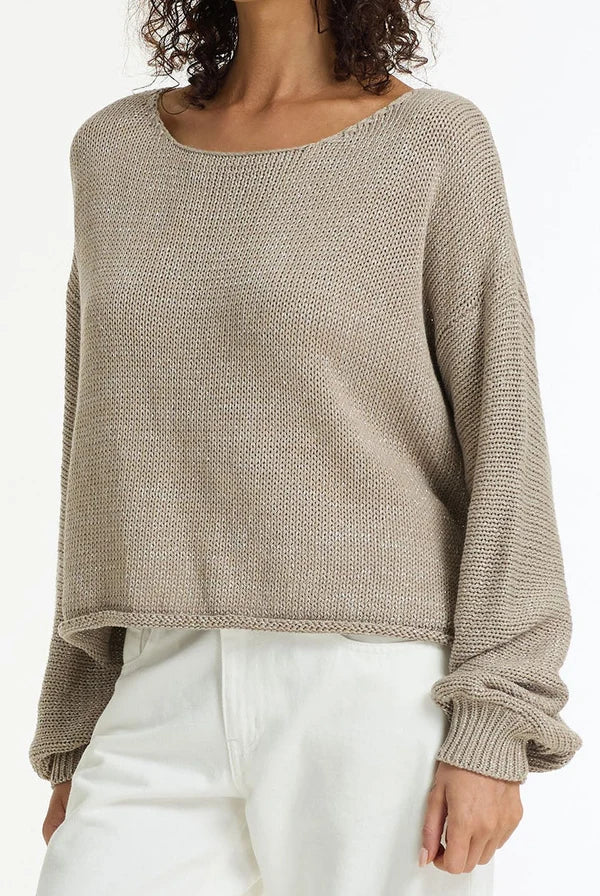 Close Sweater MOCHA/SILVER LUREX