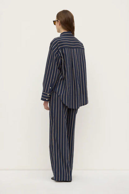 ASSEMBLY LABEL // Colleen Stripe Shirt NAVY/TAN