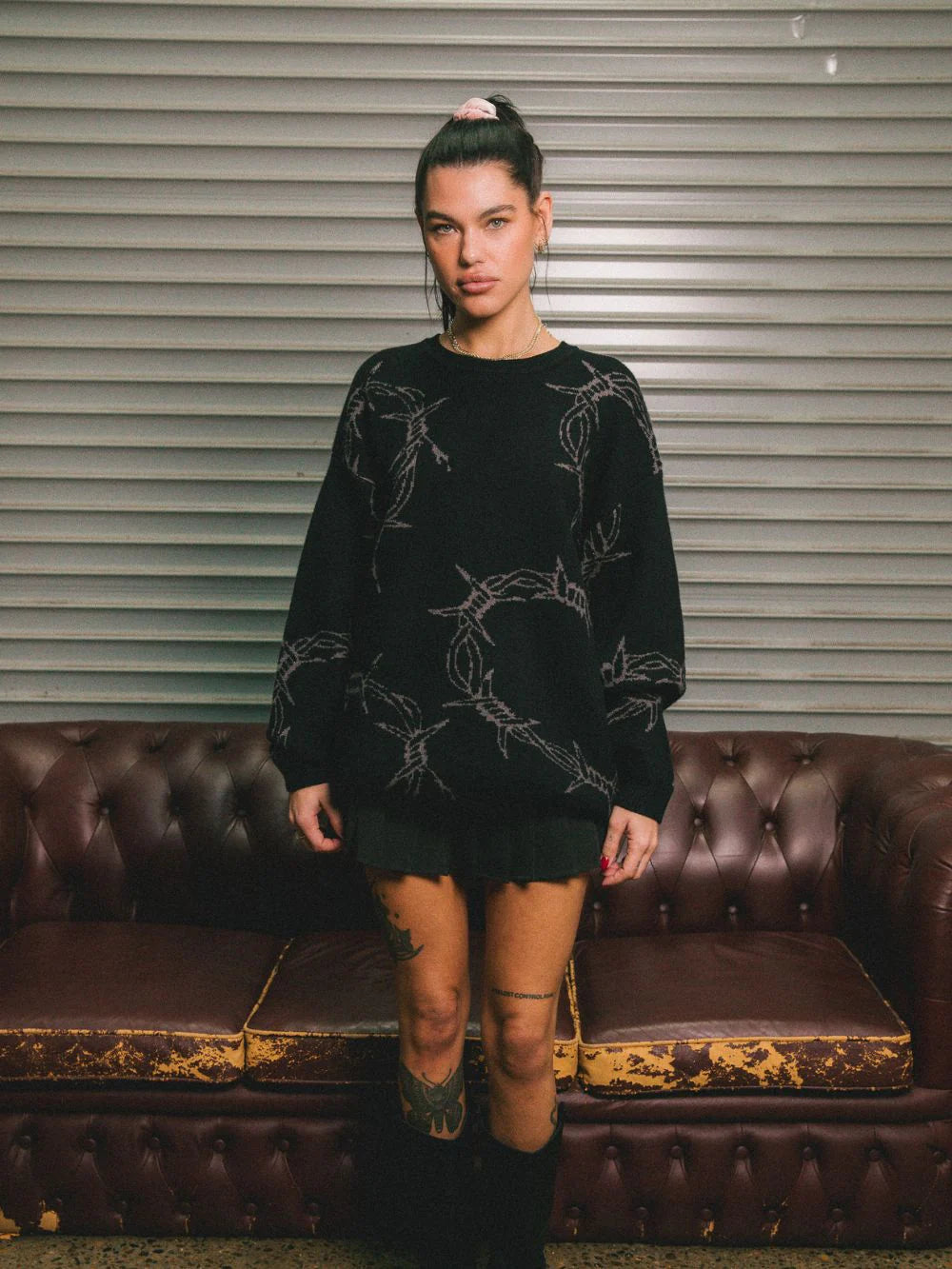 BILLY BONES // College Dropout Knit BLACK/GREY