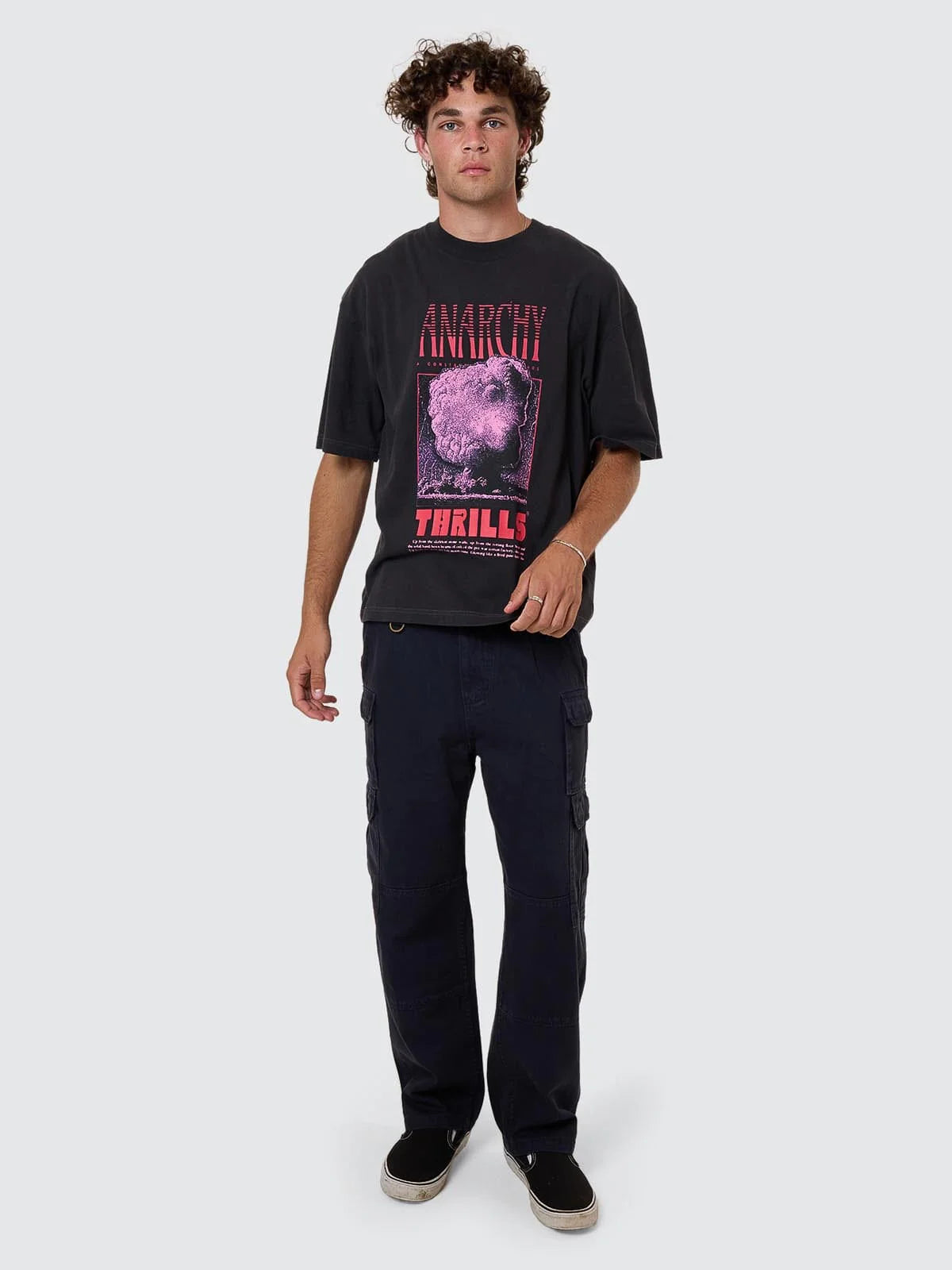 THRILLS // Constant Chaos Box Fit OS Short Tee BLUE GRAPHITE