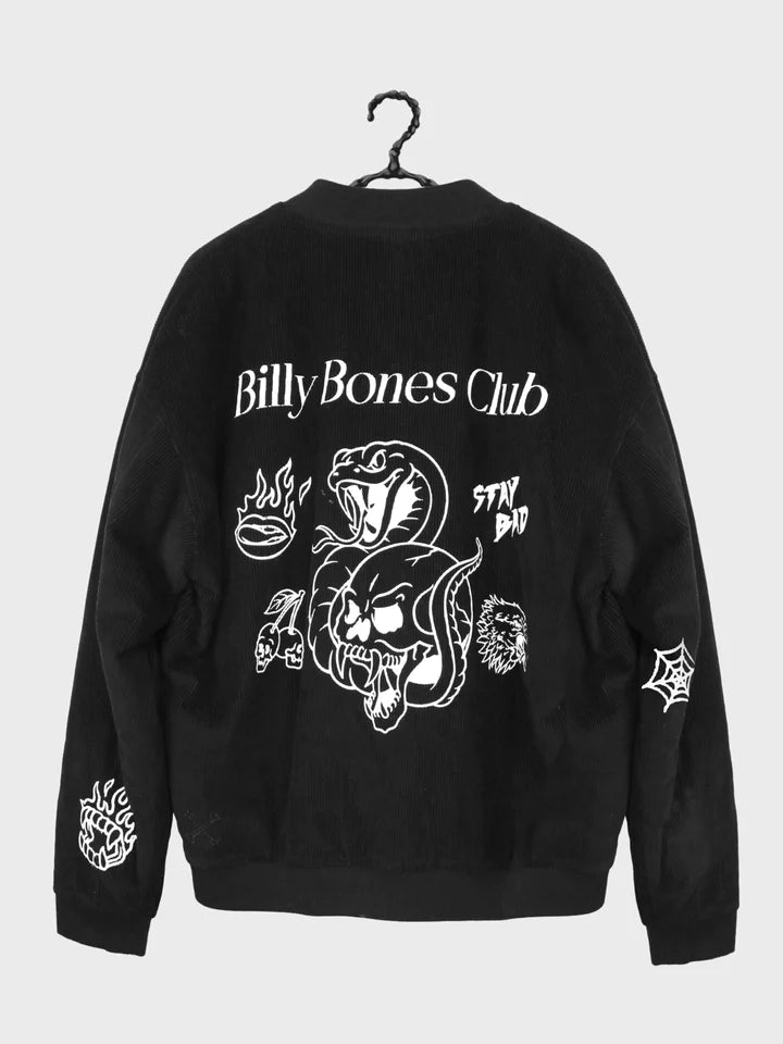 BILLY BONES // Flash Cord Bomber Jacket BLACK