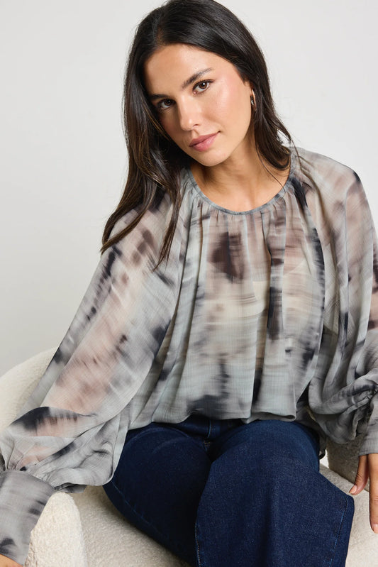 STORIES BE TOLD // Cosmopolitan Crew Neck Top CHARCOAL SMUDGE