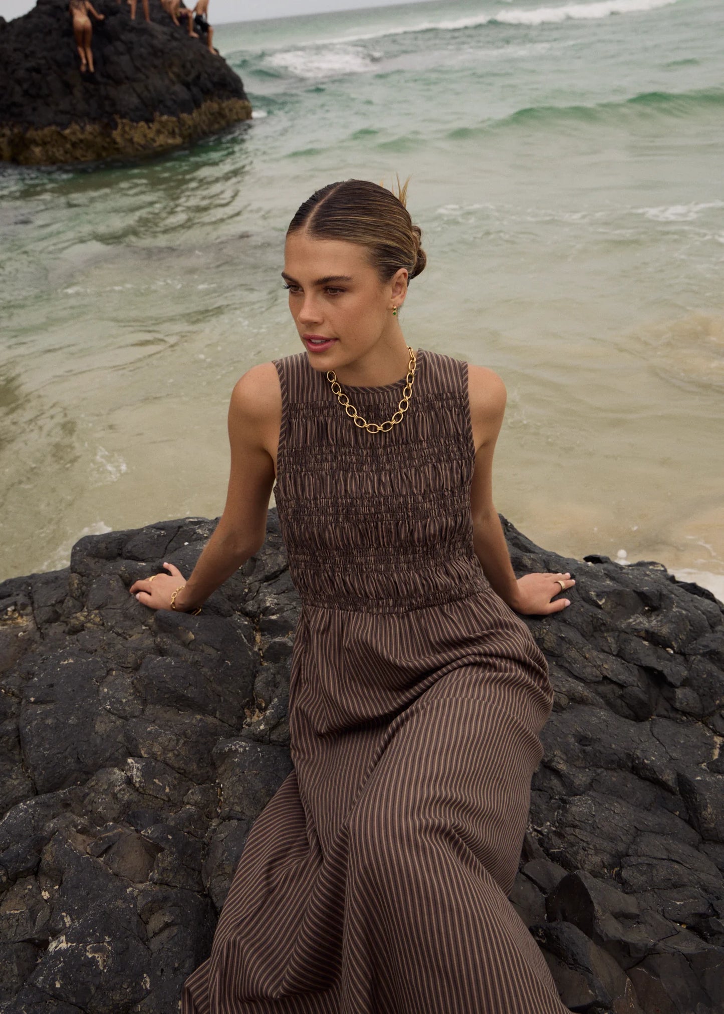 AFENDS // Cyrus Maxi Dress COFFEE STRIPE