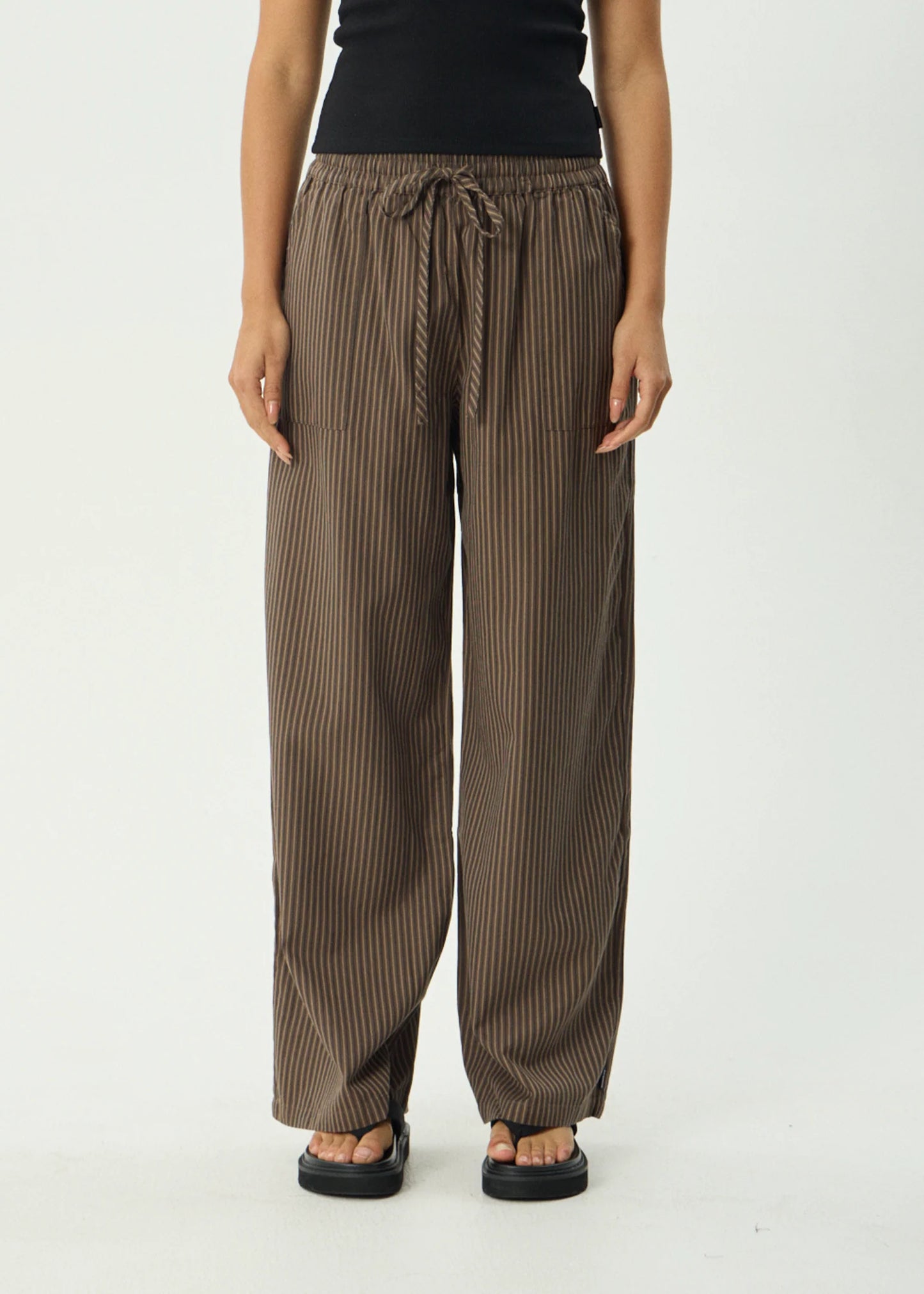 AFENDS // Cyrus Wide Leg Pant COFFEE STRIPE