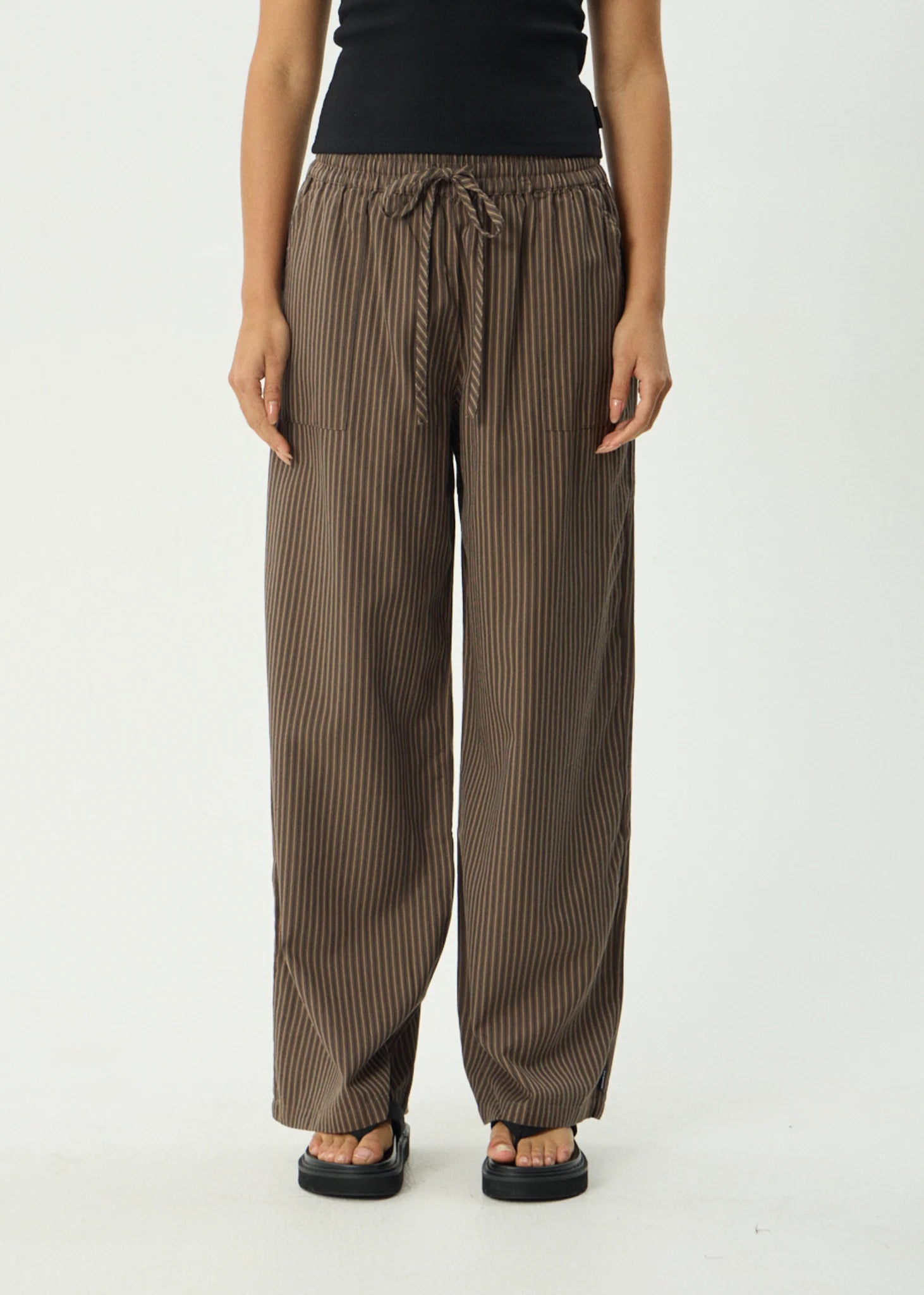 AFENDS // Cyrus Wide Leg Pant COFFEE STRIPE