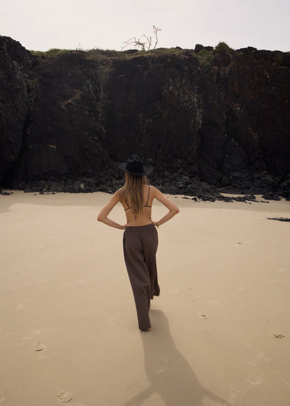 AFENDS // Cyrus Wide Leg Pant COFFEE STRIPE