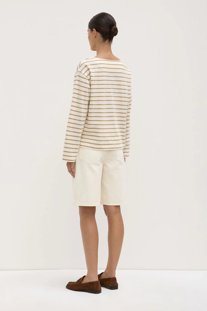 ASSEMBLY LABEL // Bonne Long Sleeve Tee WHITE/TAN
