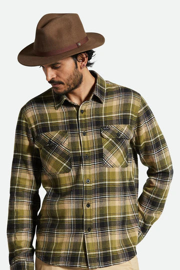 BRIXTON // Messer Packable Fedora DARK EARTH