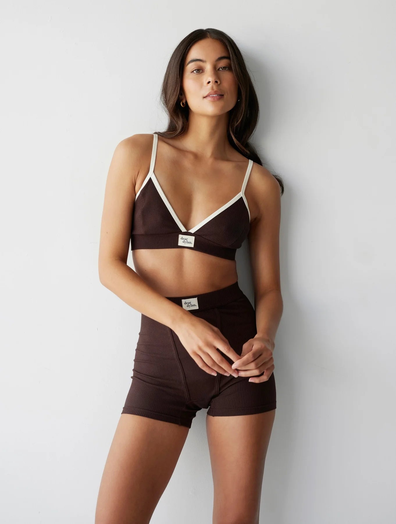 DEAR DYLAN // Ribbed Bralette COCOA