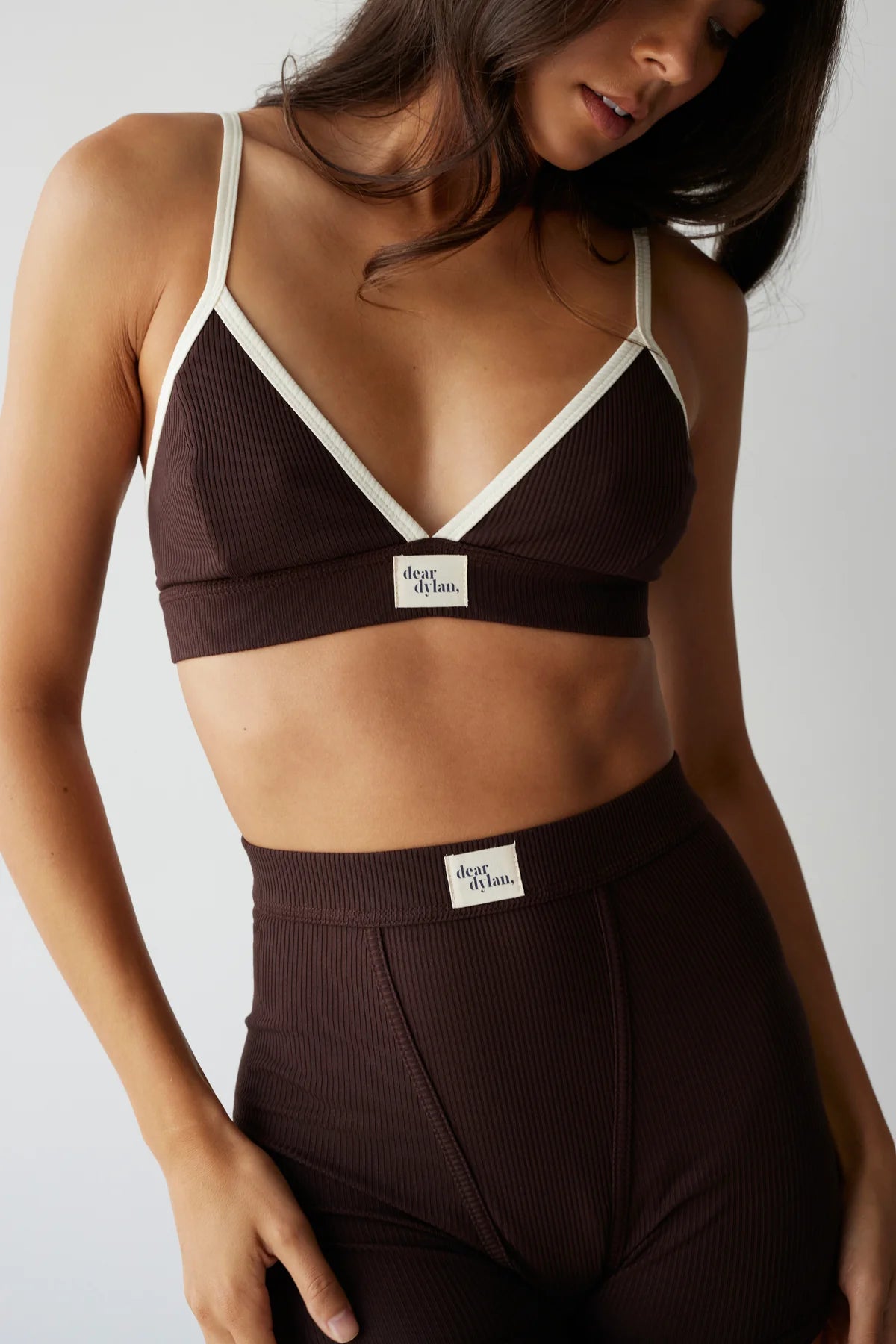 DEAR DYLAN // Ribbed Bralette COCOA
