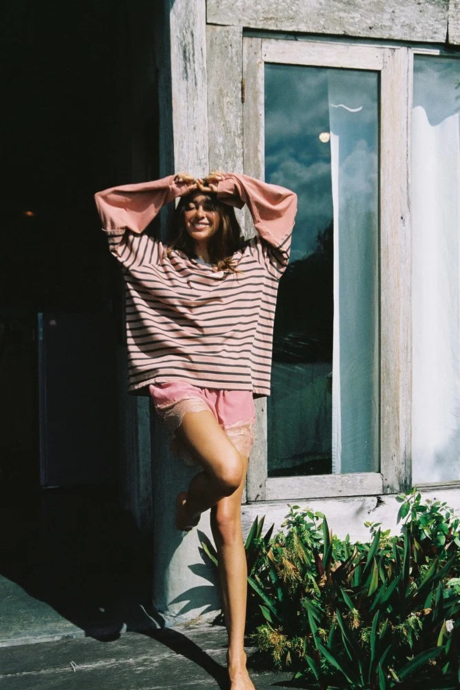 Double Trouble LS Tee PINK