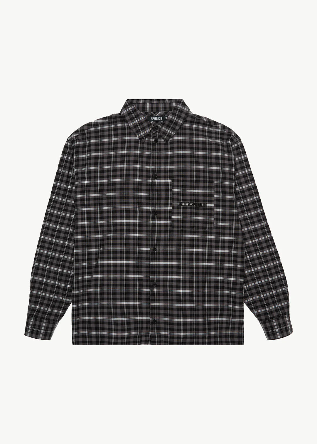 AFENDS // Darkness LS Shirt BLACK CHECK