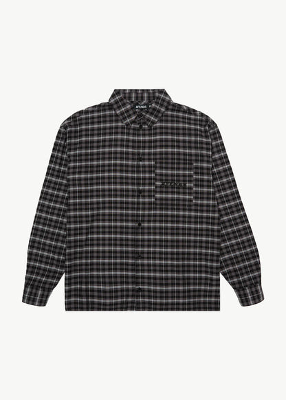 AFENDS // Darkness LS Shirt BLACK CHECK