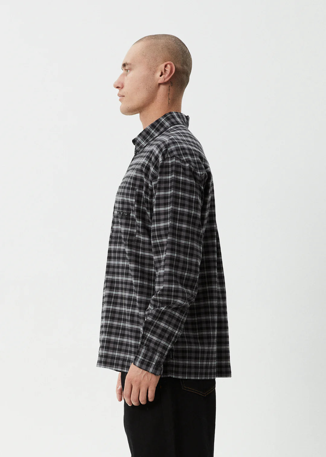 AFENDS // Darkness LS Shirt BLACK CHECK