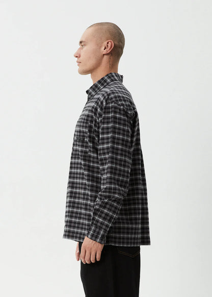 AFENDS // Darkness LS Shirt BLACK CHECK