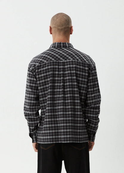 AFENDS // Darkness LS Shirt BLACK CHECK