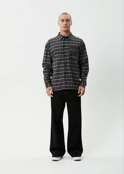 AFENDS // Darkness LS Shirt BLACK CHECK