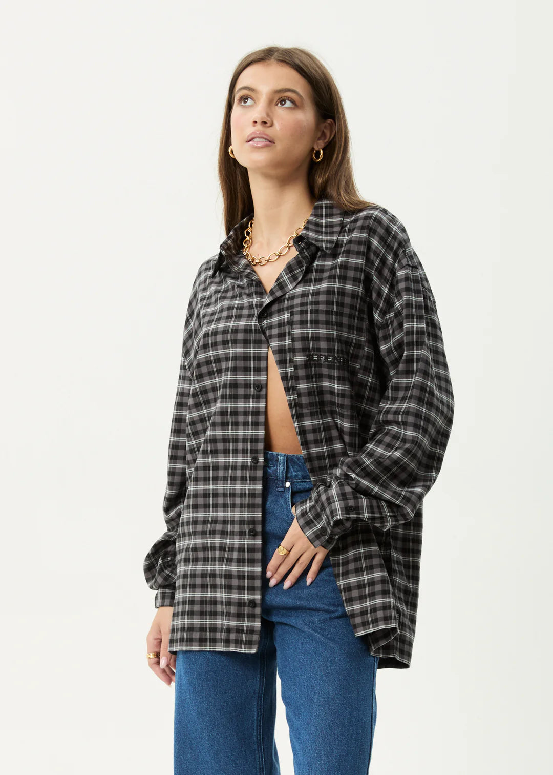 AFENDS // Darkness LS Shirt BLACK CHECK
