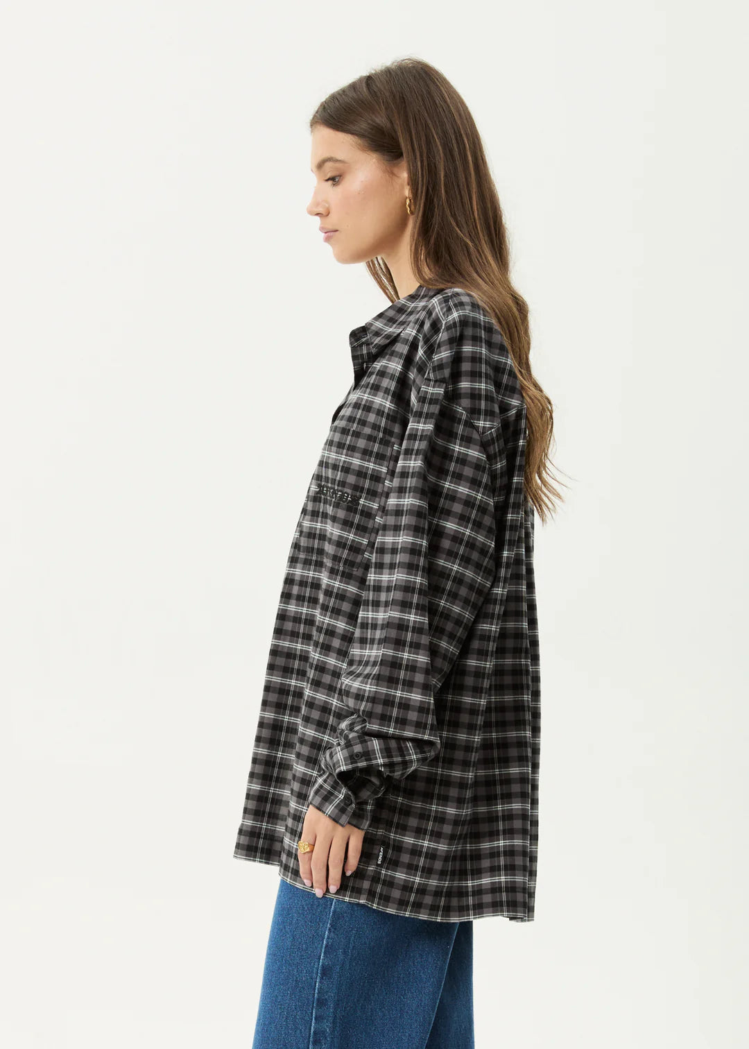 AFENDS // Darkness LS Shirt BLACK CHECK