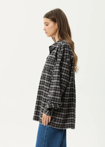 AFENDS // Darkness LS Shirt BLACK CHECK