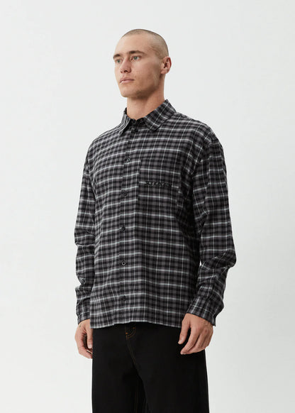 AFENDS // Darkness LS Shirt BLACK CHECK