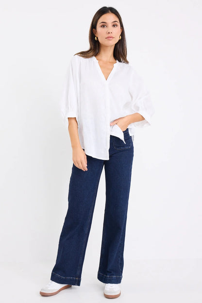 BY ROSA // Deity Linen Blouse WHITE