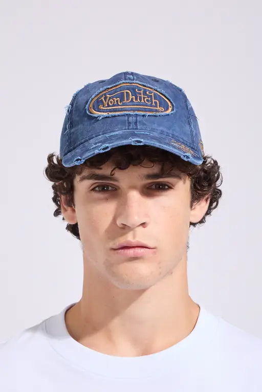 Distressed Zig Zag Dad Cap DARK NAVY