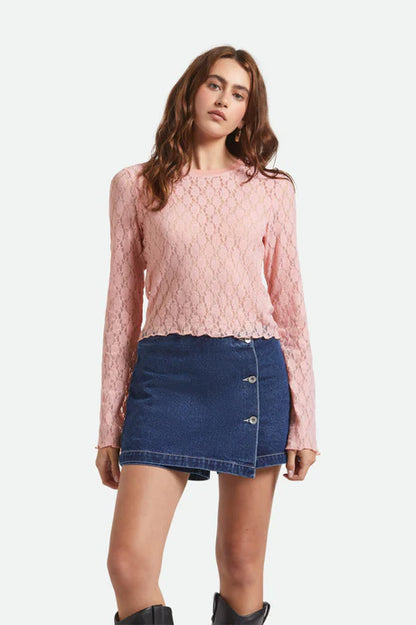 BRIXTON // Dolly Slim LS Knit Tee MELLOW ROSE