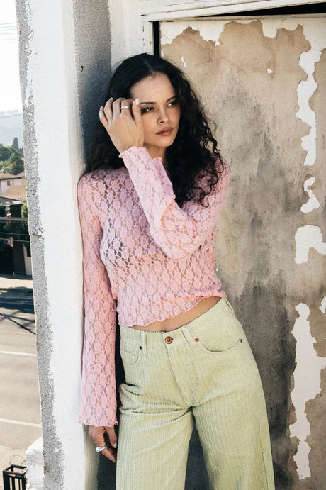 BRIXTON // Dolly Slim LS Knit Tee MELLOW ROSE