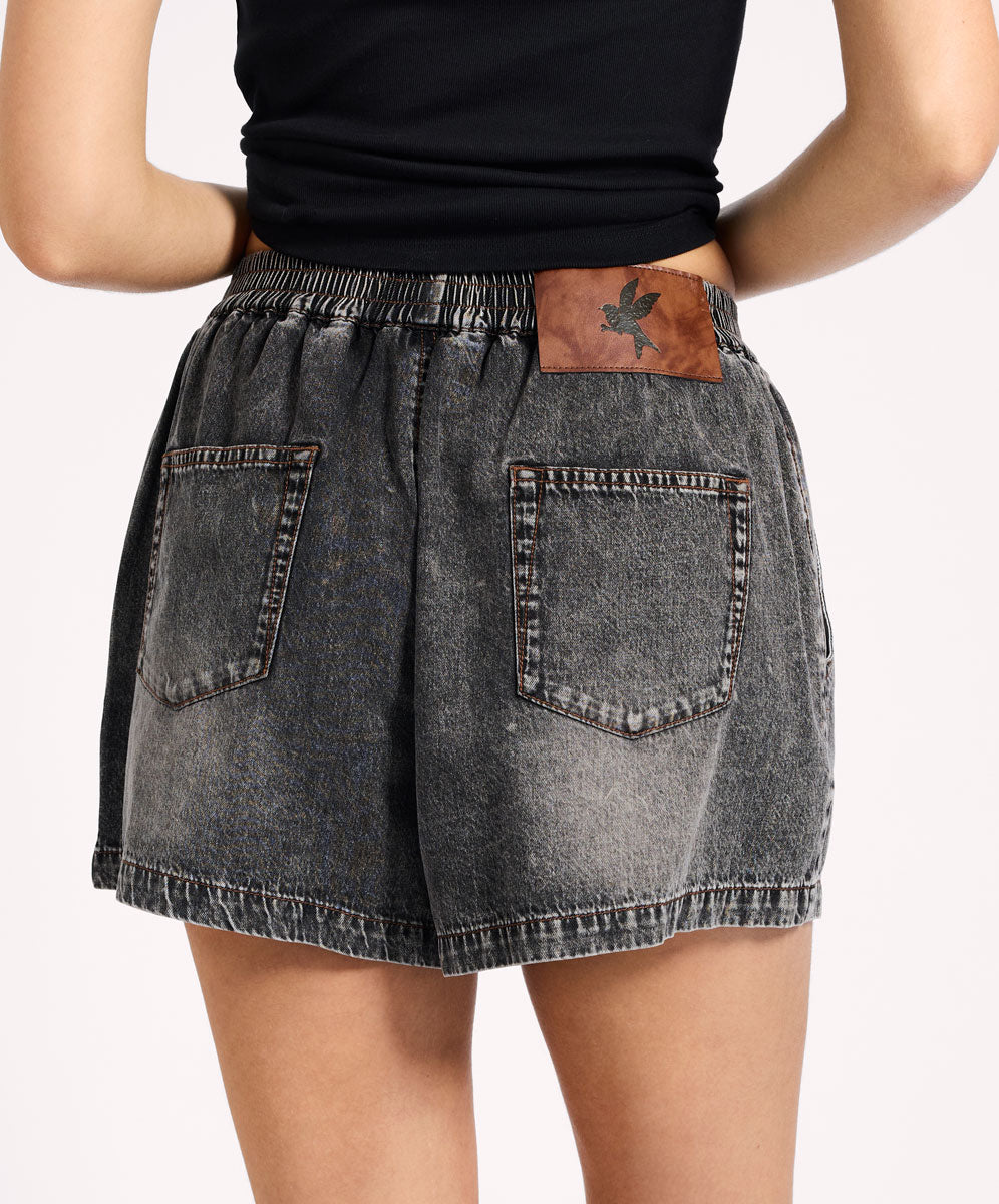 ONE TEASPOON // Funks Hi Waist Elasticated Flippy Denim CHARCOAL