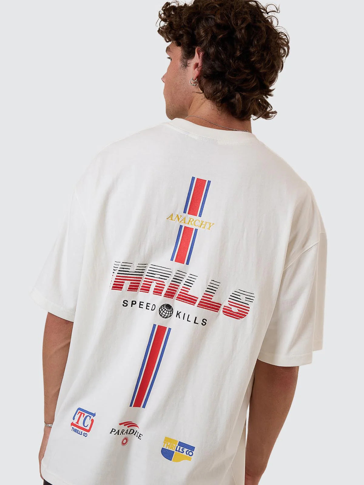 THRILLS // Anarchy In Paradise Box Fit OS Tee DIRTY WHITE