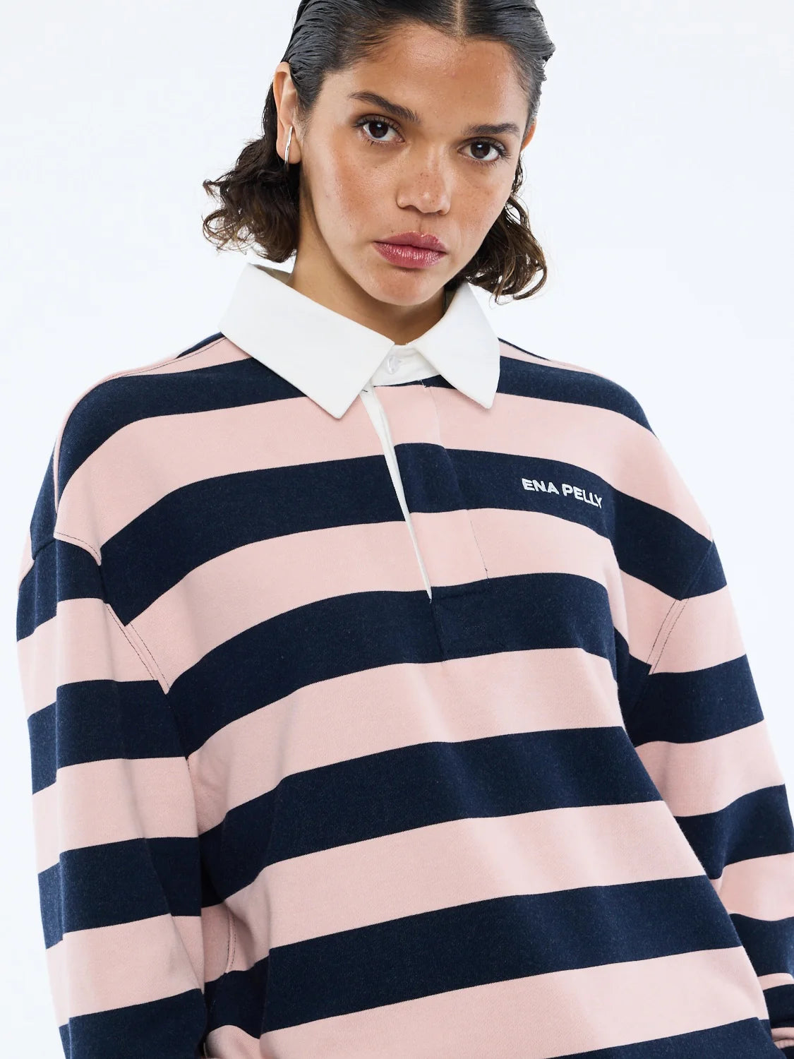 ENA PELLY // Hallie Rugby Jersey NAVY/PINK