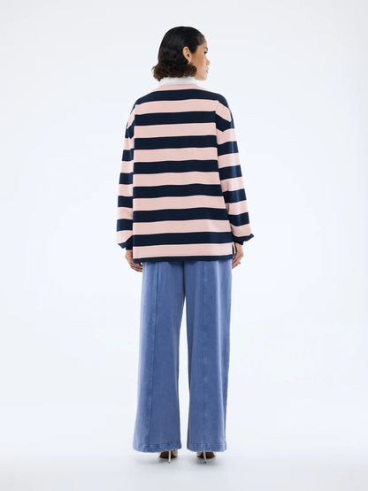 ENA PELLY // Hallie Rugby Jersey NAVY/PINK