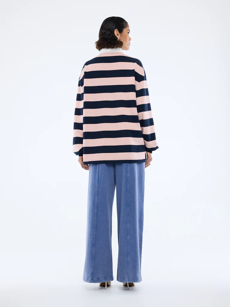 ENA PELLY // Hallie Rugby Jersey NAVY/PINK