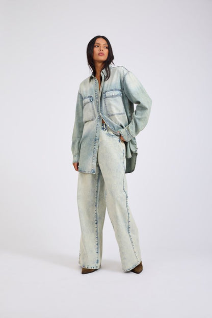 ONE TEASPOON // Essential Denim Shirt ACID BLUE
