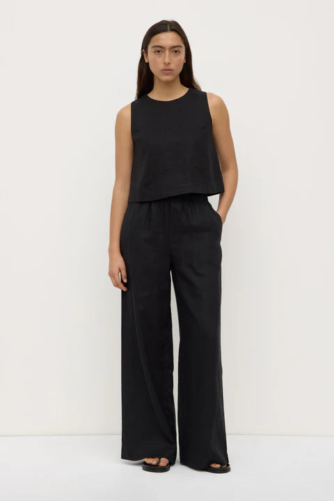 ASSEMBLY LABEL // Estelle Linen Top BLACK