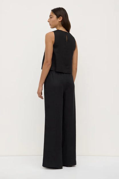 ASSEMBLY LABEL // Estelle Linen Top BLACK