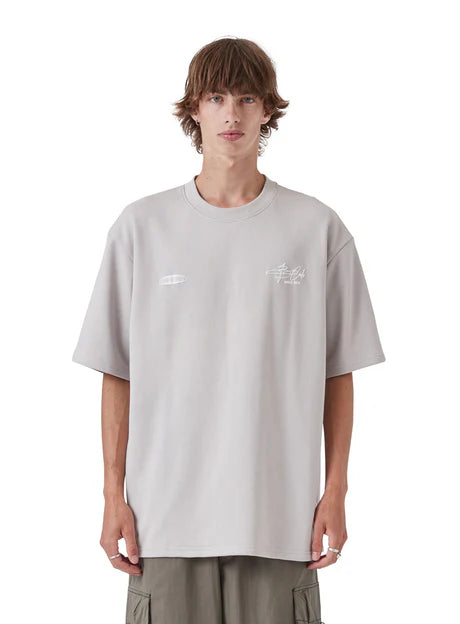 BARNEY COOLS // Euphoria Fleece Tee CEMENT