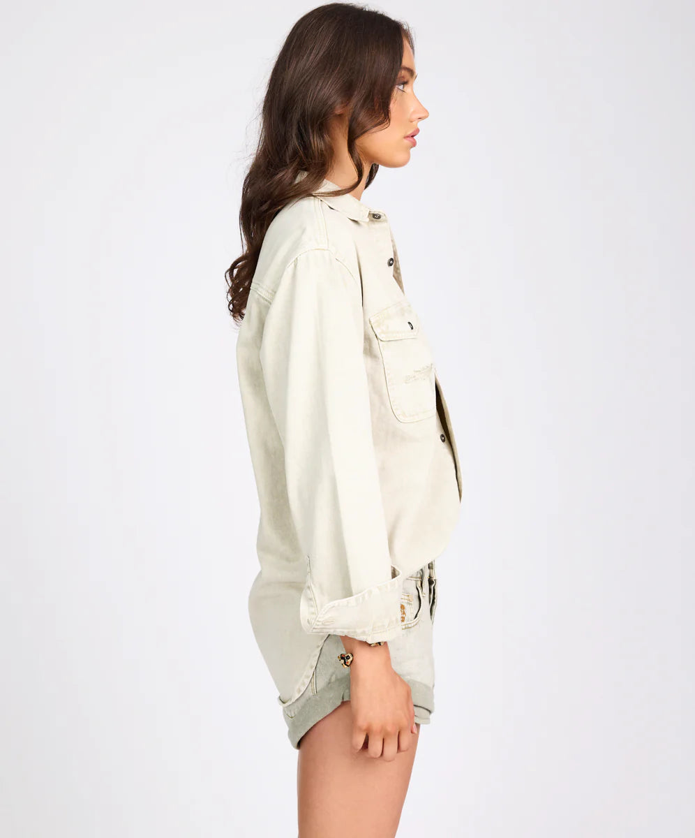 ONE TEASPOON // Everyday Denim Shirt ANTIQUE WHITE