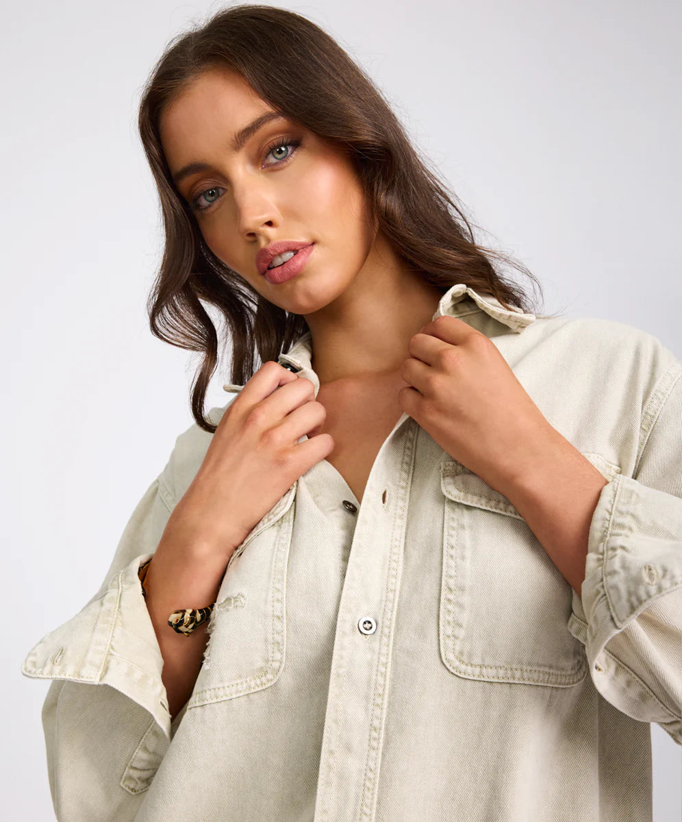 ONE TEASPOON // Everyday Denim Shirt ANTIQUE WHITE