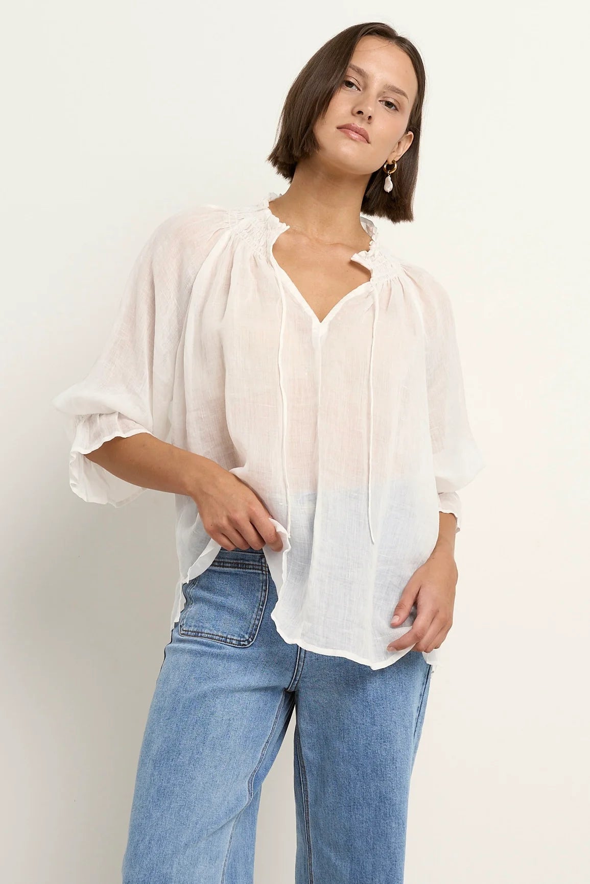 AMONG THE BRAVE // Expedition Ramie Top IVORY LINEN