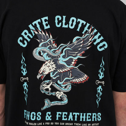 CRATE // Crate Fangs & Feathers Muscle Singlet BLACK