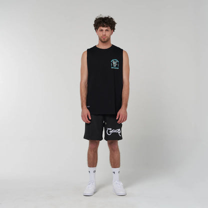 CRATE // Crate Fangs & Feathers Muscle Singlet BLACK