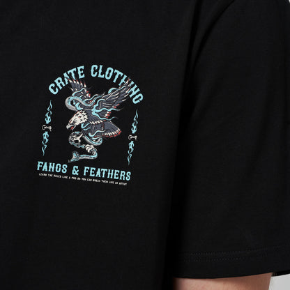 CRATE // Crate Fangs & Feathers Muscle Singlet BLACK